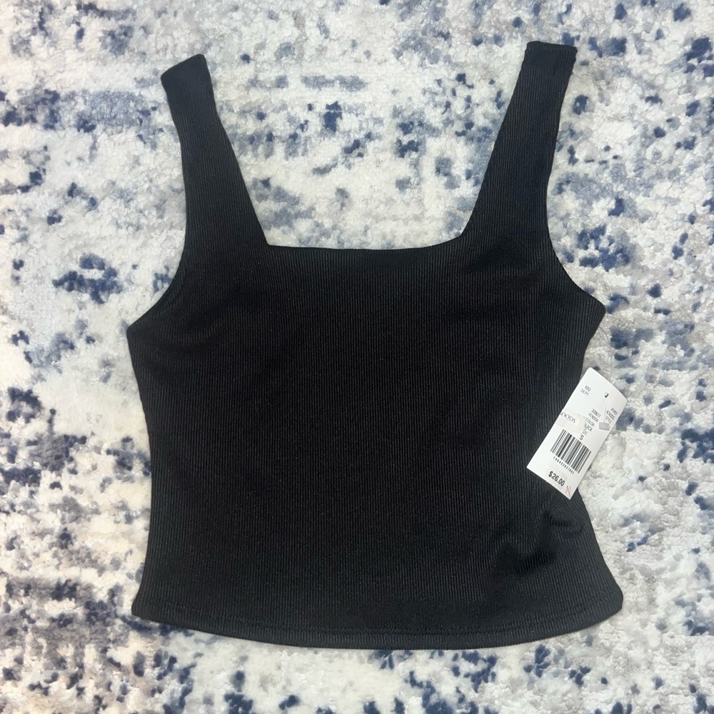 Originality Square Neck Ribbed Crop Top